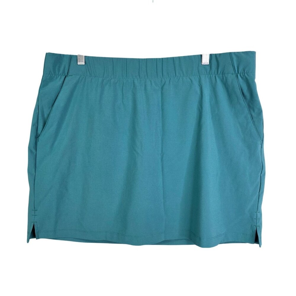 Womens Columbia Teal Active Fit Skort With Inner Shorts Zipper Pocket Size 1X
